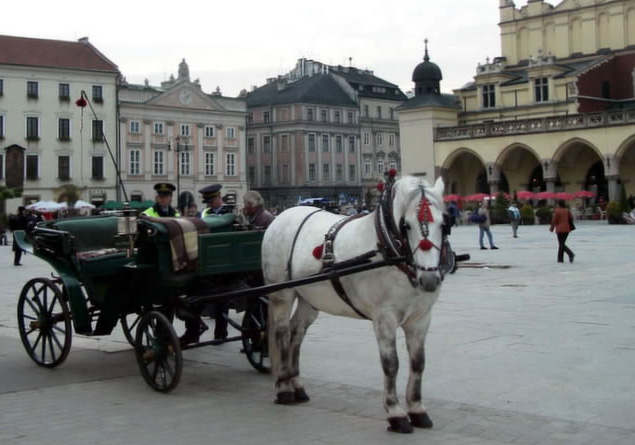 ポーランドの古都　クラクフの広場